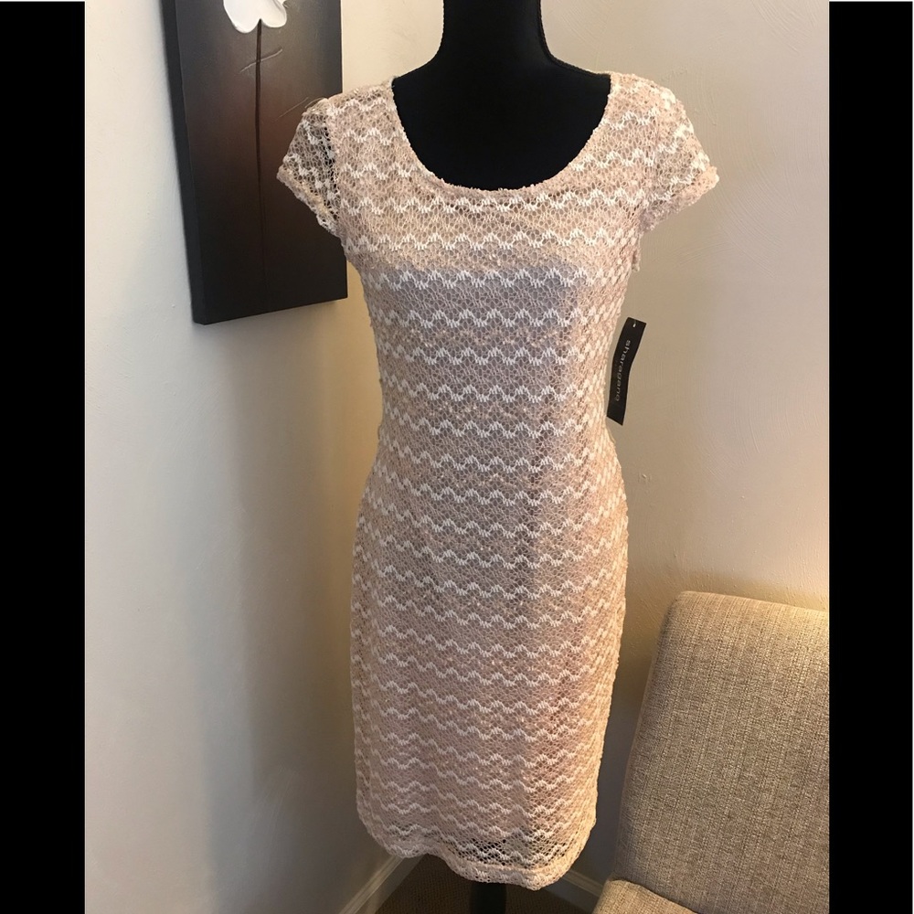 NWT Sharagano Lace Midi Dress